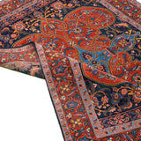 Delroba Heriz Persian Carpet Wool 135x180 Dark Blue - Classic Authentic Persian Rugs & Kilims Dubai