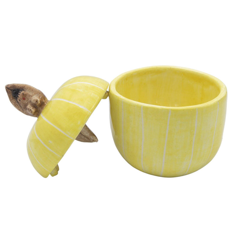 Yellow Sculptural Ceramic Jar - Tabletop Accessories & Artistic Handcrafted Tableware in Dubai