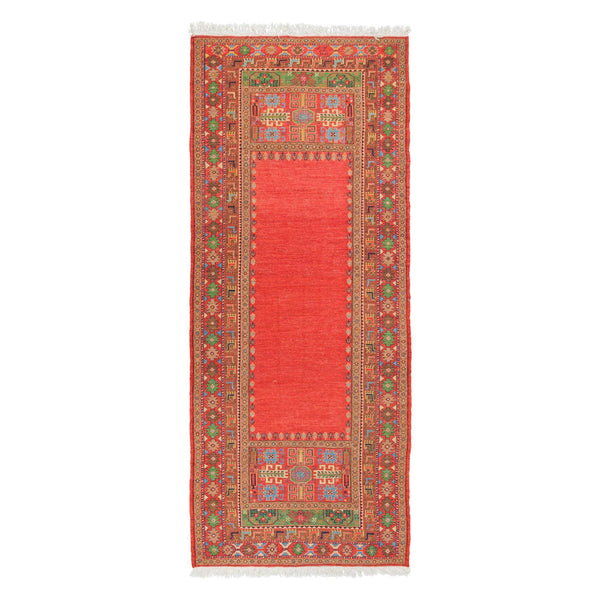 Doumaan Soumak Persian Carpet Wool 126x305 Red - Authentic Nomadic Rugs & Kilims in Dubai