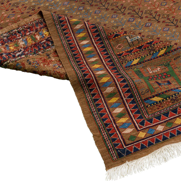 Elmira Heriz Soumak Persian Carpet Wool 151x184 - Authentic Nomadic Rugs & Kilims in Dubai