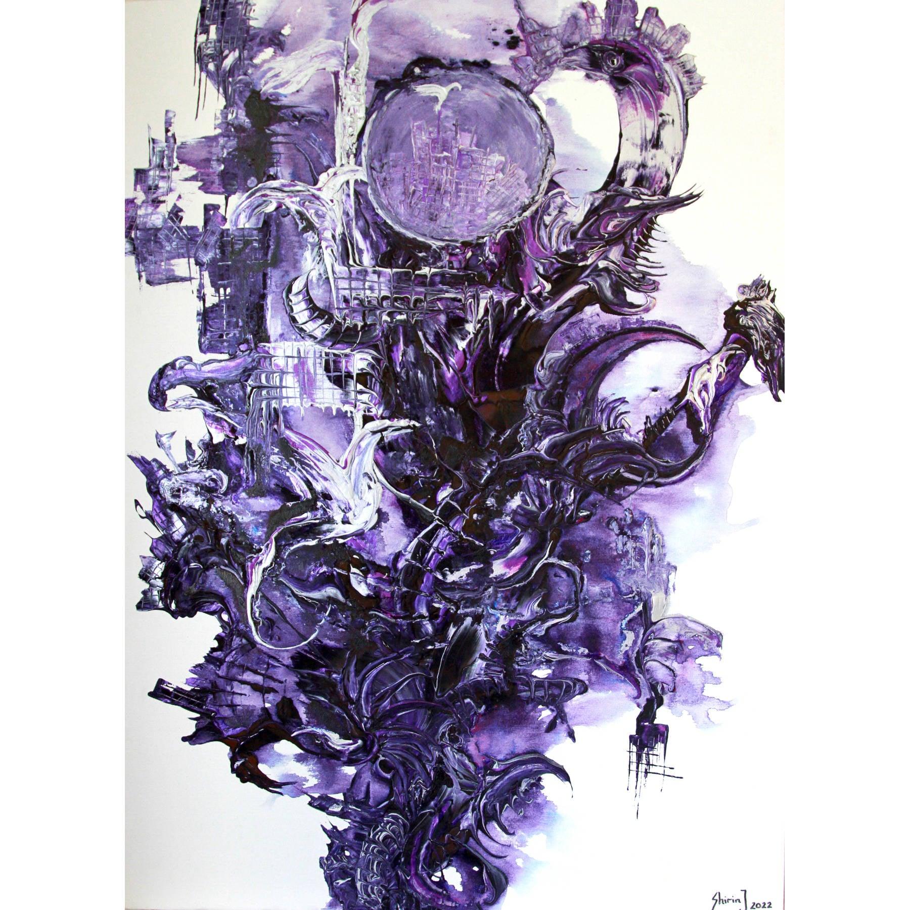 Event Of Wednesday Acrylic Painting, Contemporary Apranik Technique