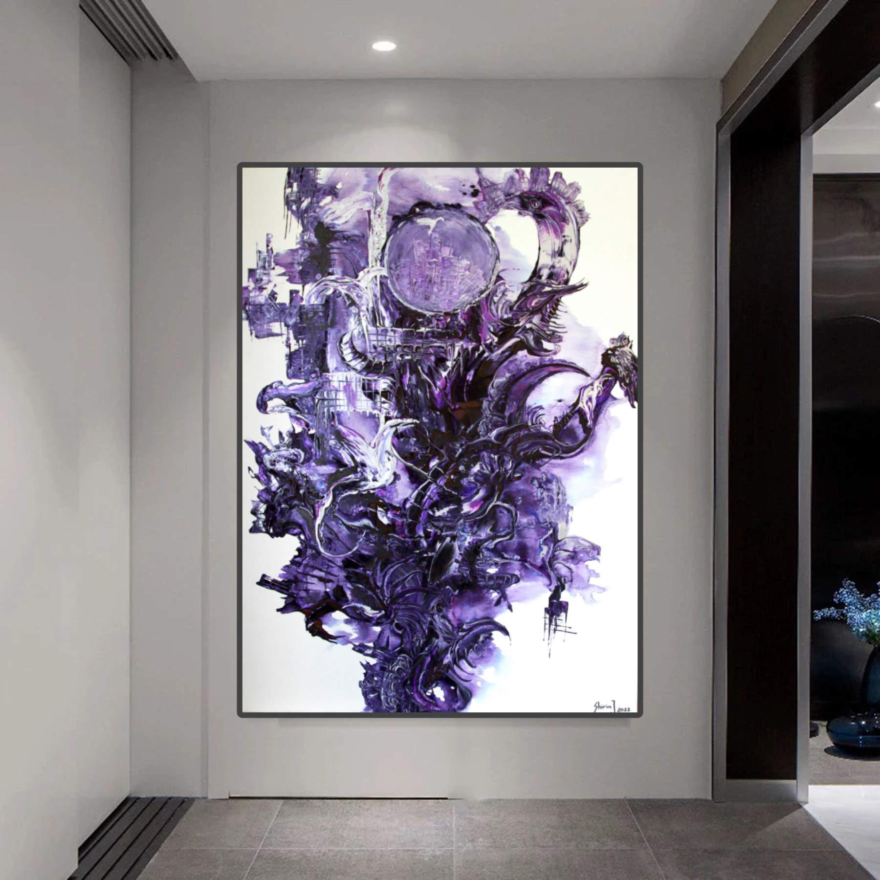 Event Of Wednesday Acrylic Painting, Contemporary Apranik Technique