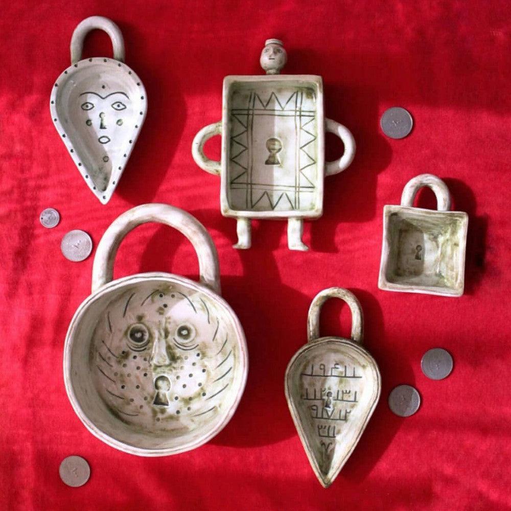 Tear Lock Ceramic Dip Bowl - Handmade Artistic Tabletop Decor & Tableware Dubai