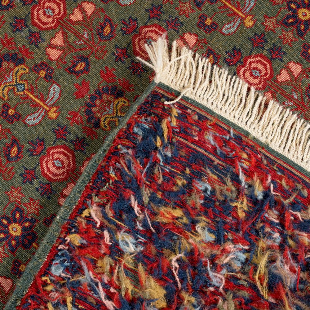 Fariba Reversed Soumak Persian Carpet Wool 150x200 Green - Pearl Woven, Morvarid Baf Rugs in Dubai