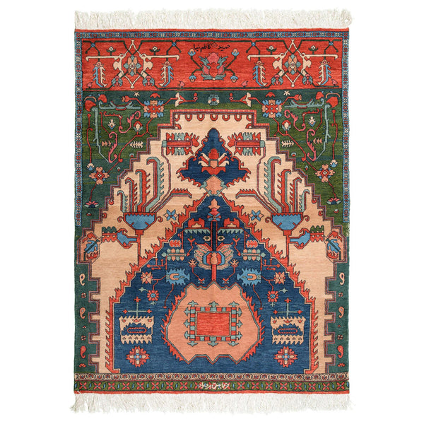 Farshad Heriz Persian Carpet Wool 150x210 Green - Authentic Classic Persian Rugs & Kilims Dubai