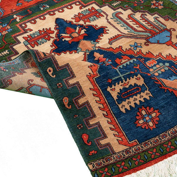 Farshad Heriz Persian Carpet Wool 150x210 Green - Authentic Classic Persian Rugs & Kilims Dubai