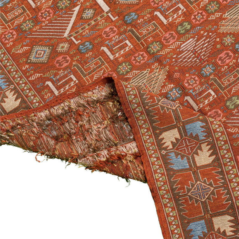 Faryad Soumak Carpet Super Fine Silk 70x123 Copper - Authentic Nomadic Rugs & Kilims in Dubai