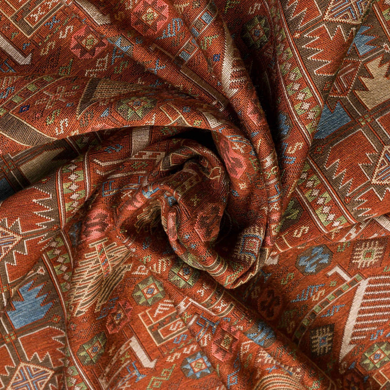 Faryad Soumak Carpet Super Fine Silk 70x123 Copper - Authentic Nomadic Rugs & Kilims in Dubai