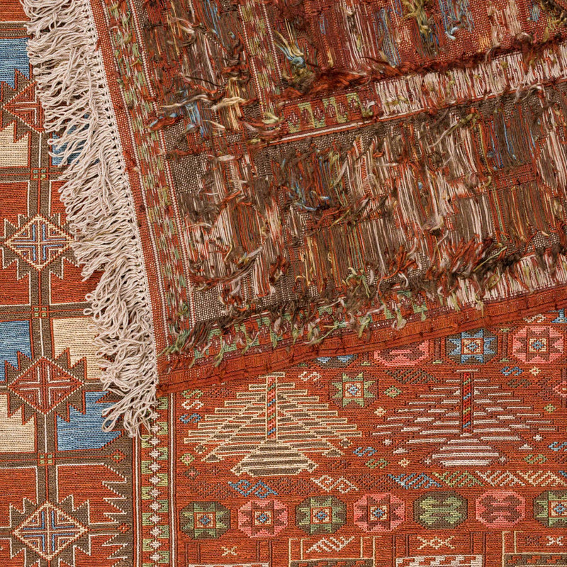 Faryad Soumak Carpet Super Fine Silk 70x123 Copper - Authentic Nomadic Rugs & Kilims in Dubai