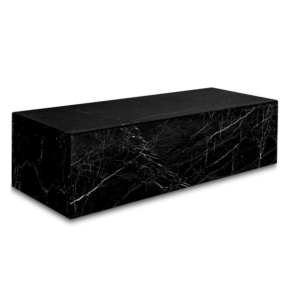 Marble Plinth Coffee Table - Floating Nero Marquina Marble Accent Tables in Dubai