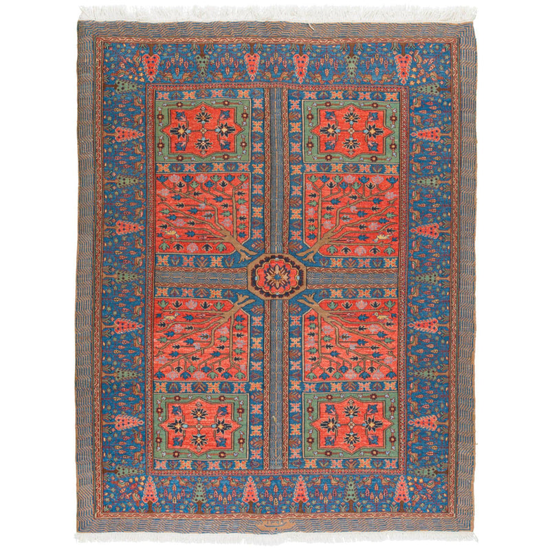 Four Season Kilim Morvaridbaf Persian Carpet Wool 142x180, Authentic Vintage Rugs & Kilims in Dubai