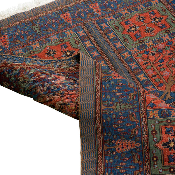 Four Season Heriz Reversed Soumak Persian Carpet Wool 142x180 Blue - Pearl Woven, Morvarid Baf Rugs in Dubai
