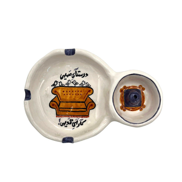 Friends Ceramic Ashtray with Incense Holder  - Smoking Accessories & Tableware in Dubai