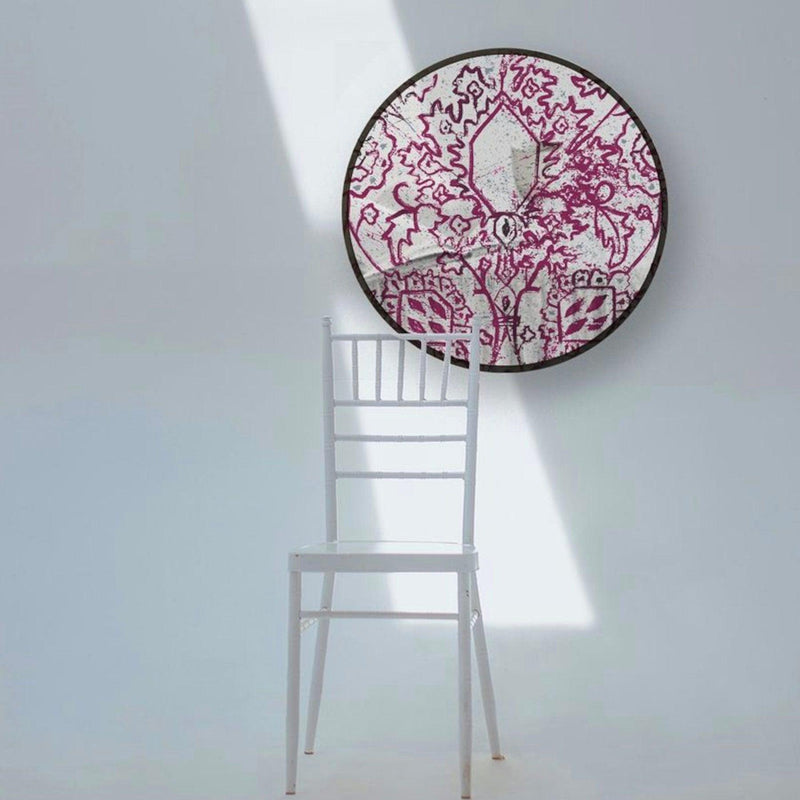 Magenta Decorative Round Mirror - Wall Mounted Painted Mirrors in Metal Frame in Dubai