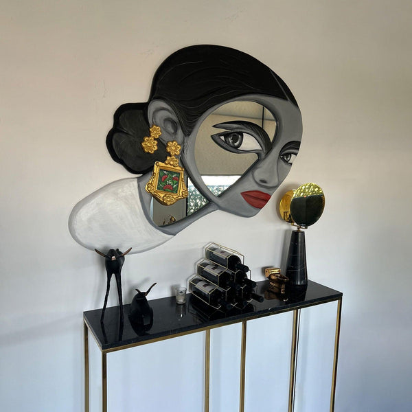 Girl with Golden Earring 3D Decorative Wall Mirror - Artistic Handmade 3D Mirrors in Dubai