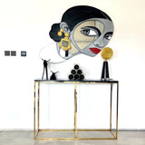 Girl with Golden Earring 3D Decorative Wall Mirror - Artistic Handmade 3D Mirrors by Sahra Mollali in Dubai