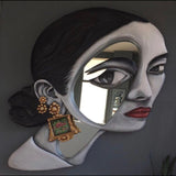 Girl with Golden Earring 3D Decorative Wall Mirror - Artistic Handmade 3D Mirrors in Dubai