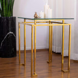 Glass Top Bronze Side Table - Designer Furniture & Decor in Dubai