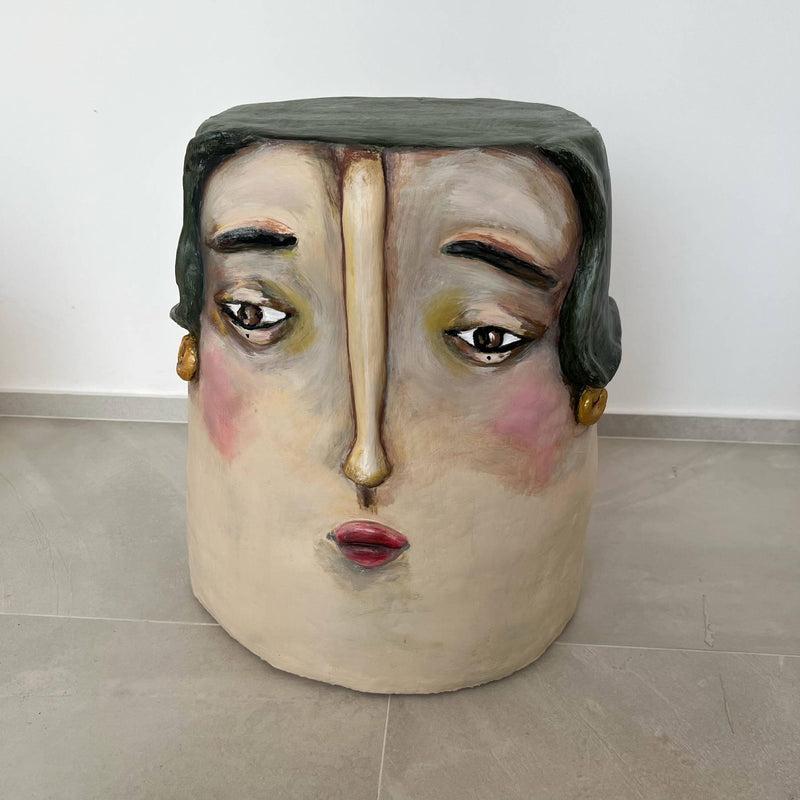 Goddess of Grace Side Table - Artistic Contemporary Paper Mache Accent Furniture in Dubai