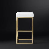 Gold Finish Bar Stool with Padded Cushion, Designer Counter Height Stools in Dubai