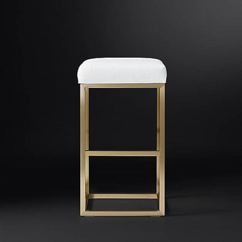 Gold Finish Bar Stool with Padded Cushion, Designer Counter Height Stools in Dubai