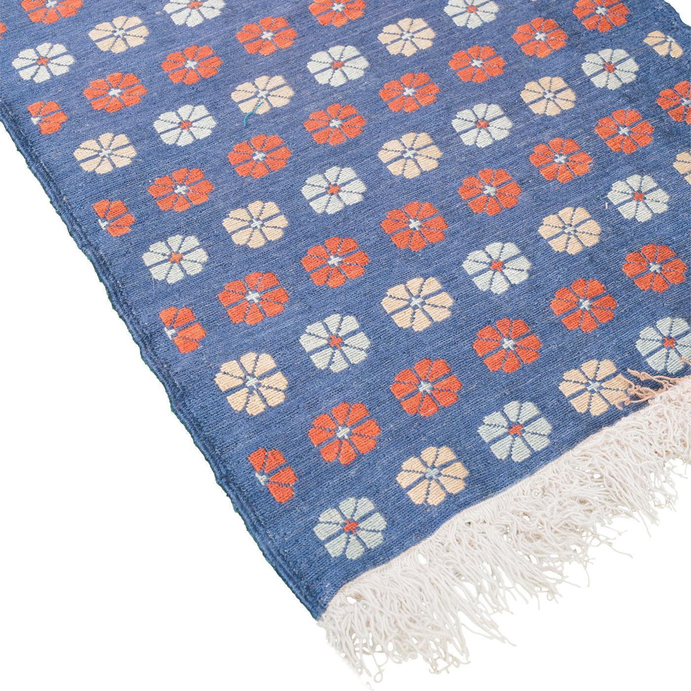 Heriz Flower Soumak Persian Carpet Silk & Wool 51x194 - Authentic Nomadic Rugs & Kilims in Dubai
