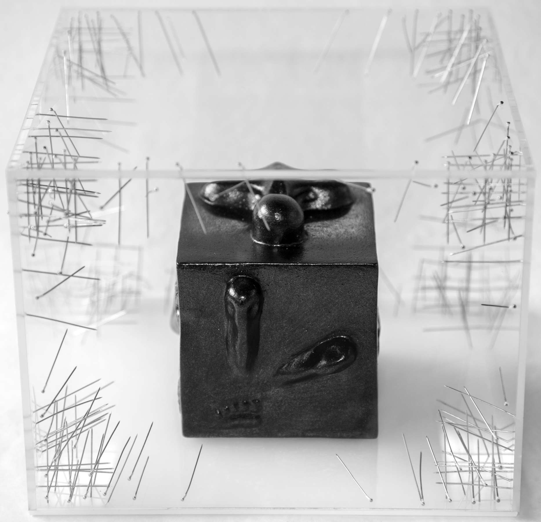 Humanoid II  Mixed Media Cubic Pins Sculpture by Diana Beltran