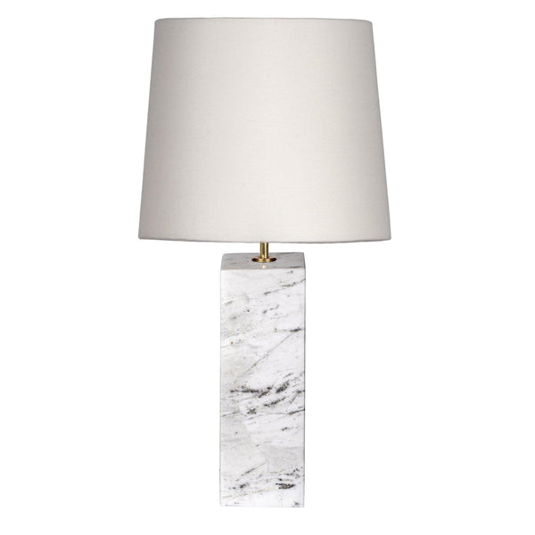 Marble Table Lamp Bianco Ibiza Natural Marble with Linen Shade in Dubai