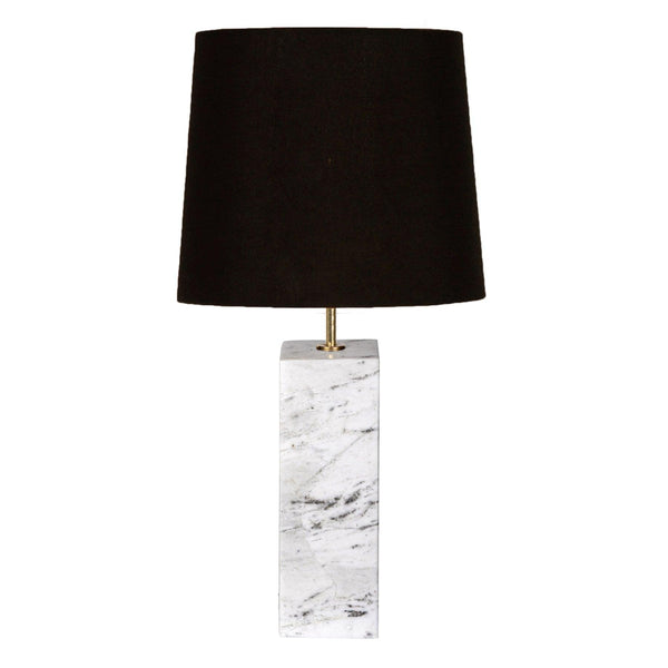 Marble Table Lamp Bianco Ibiza Natural Marble with Linen Shade in Dubai