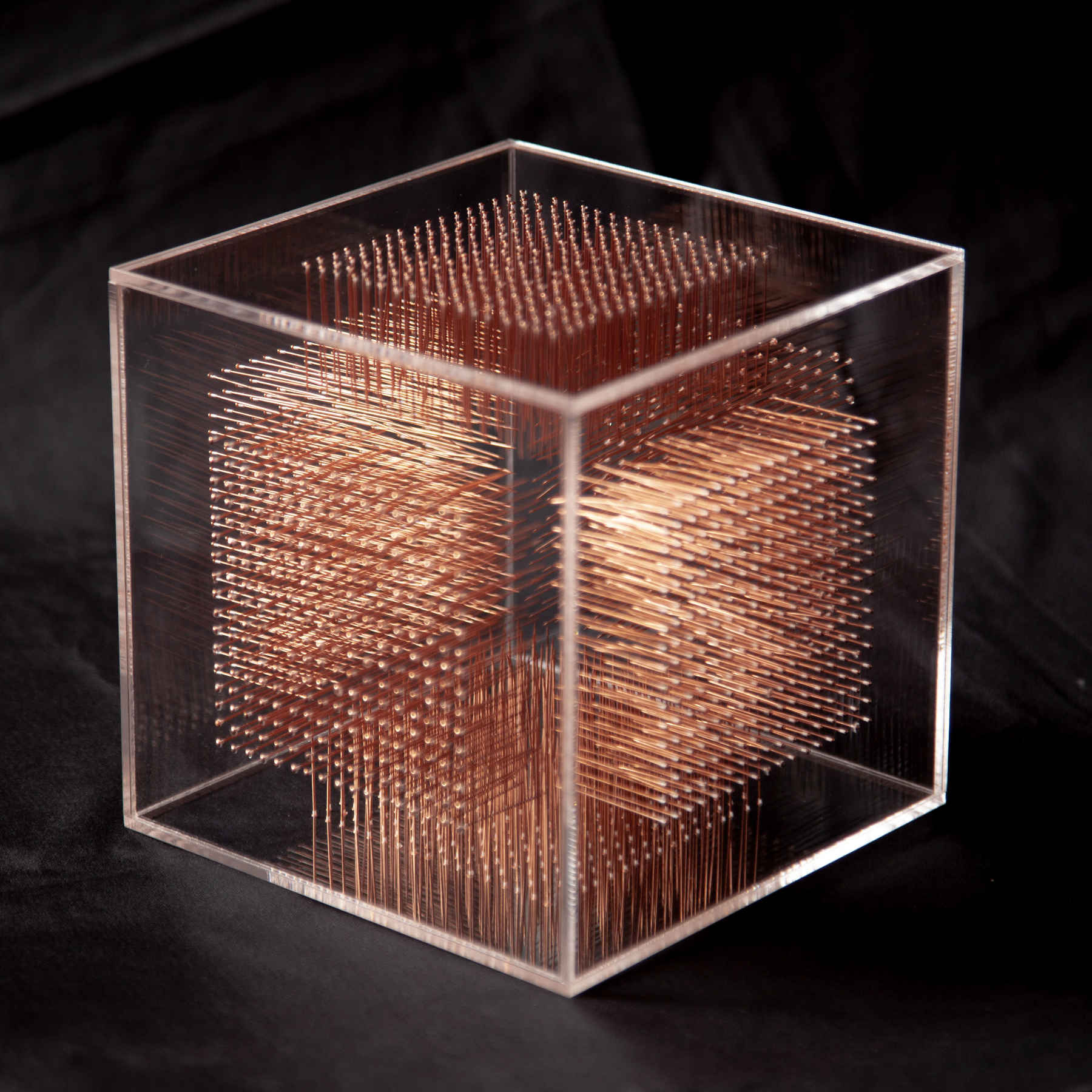 Tesseract Mixed Media Cubic Pins Sculpture by Diana Beltran
