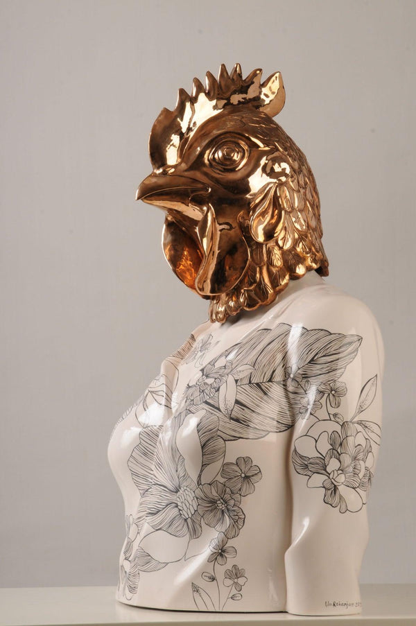 Identity Mixed Media Sculpture - Contemporary Bronze & Fiberglass Works by Sara Rahanjam in Dubai