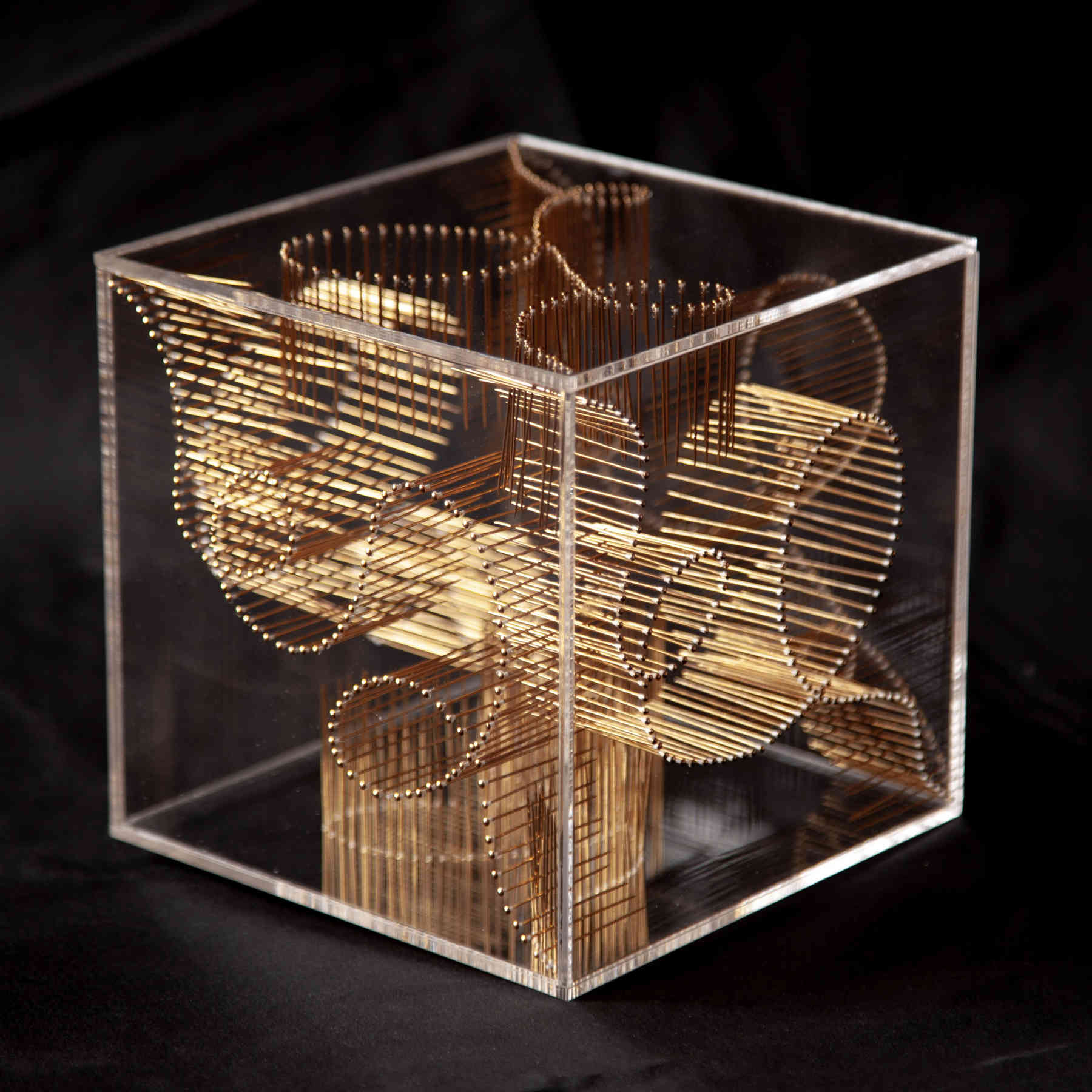Intuition Mixed Media Cubic Pins Sculpture by Diana Beltran
