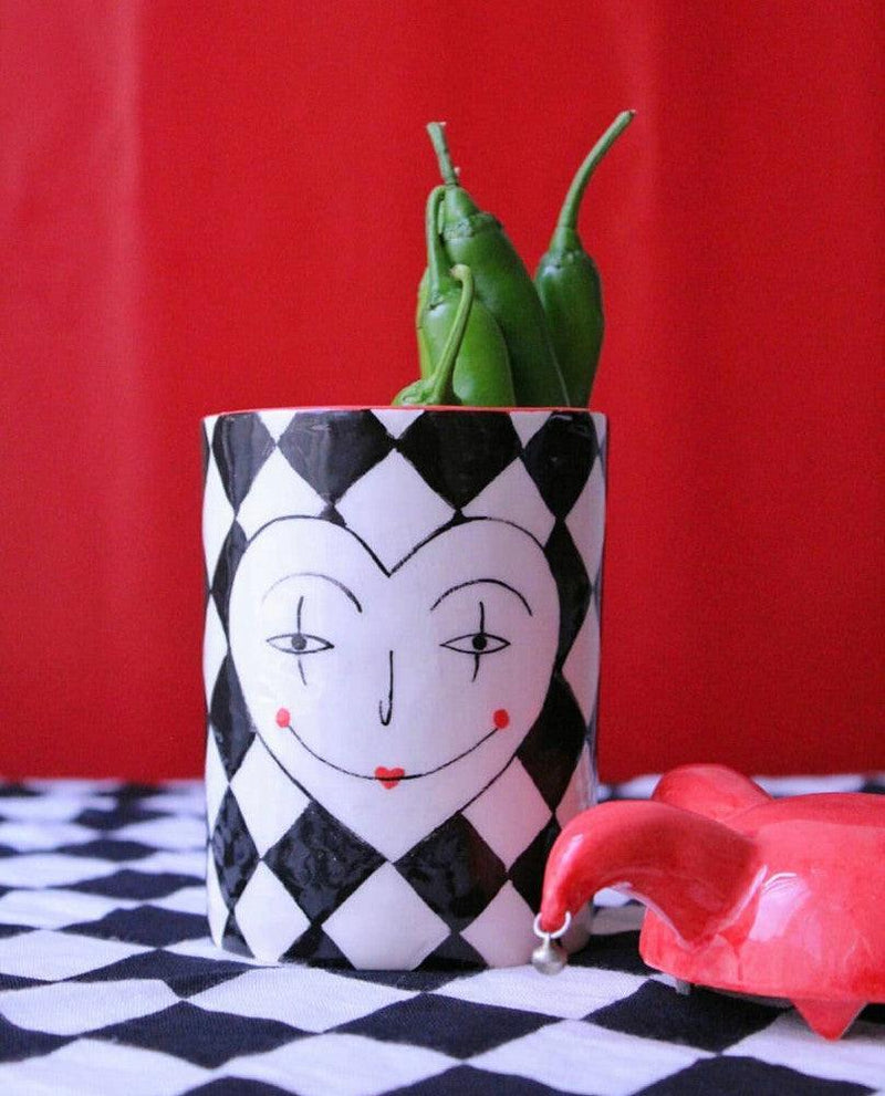 Clown Handmade Ceramic Jar - Circus Pottery, Handmade Tabletop Accessories Dubai