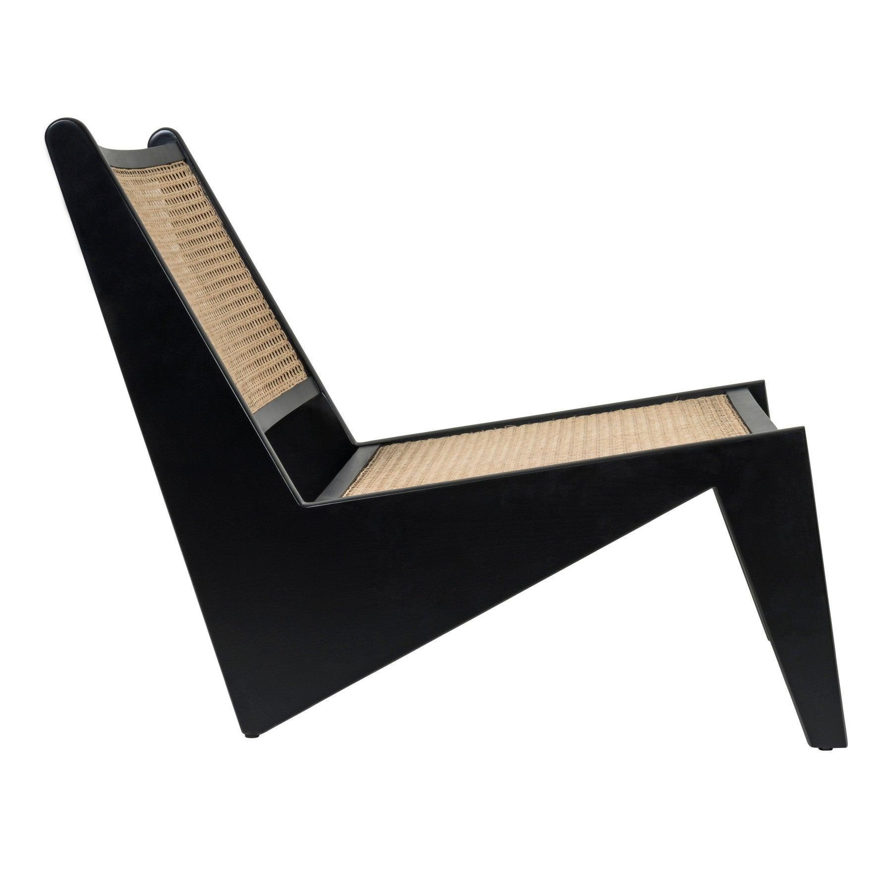 Black Kangaroo Cane Chair - Pierre Jeanneret Office & Dining Chairs in Dubai