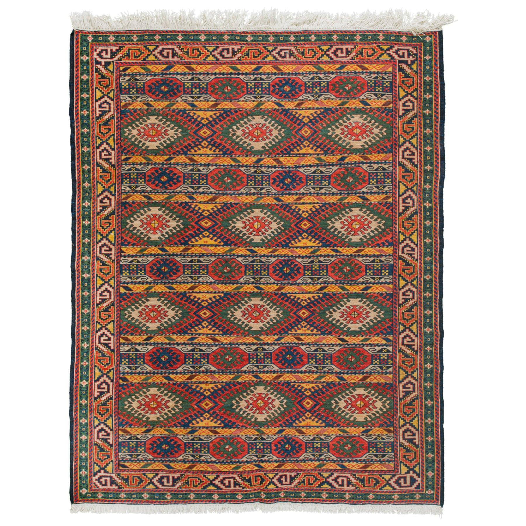 Kazak Soumak Persian Carpet Wool 142x176 - Authentic Nomadic Rugs & Kilims in Dubai