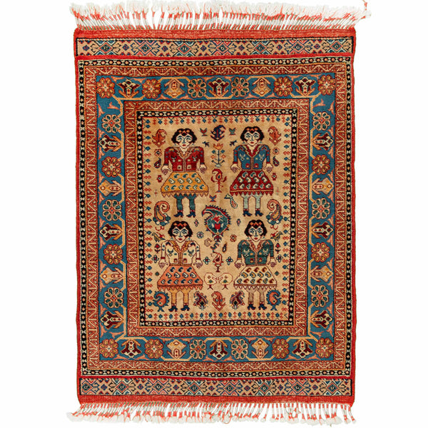 Khorasan Figurative Persian Carpet 78x106 - Nomadic Rugs & Kilims in Dubai