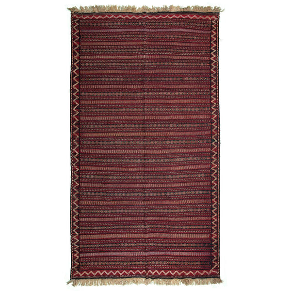 Red Khorasan Moharamat Nomadic Kilim - Authentic Oriental Persian Rugs in Dubai