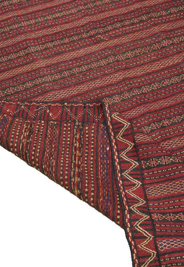 Red Khorasan Moharamat Nomadic Kilim - Authentic Oriental Persian Rugs in Dubai