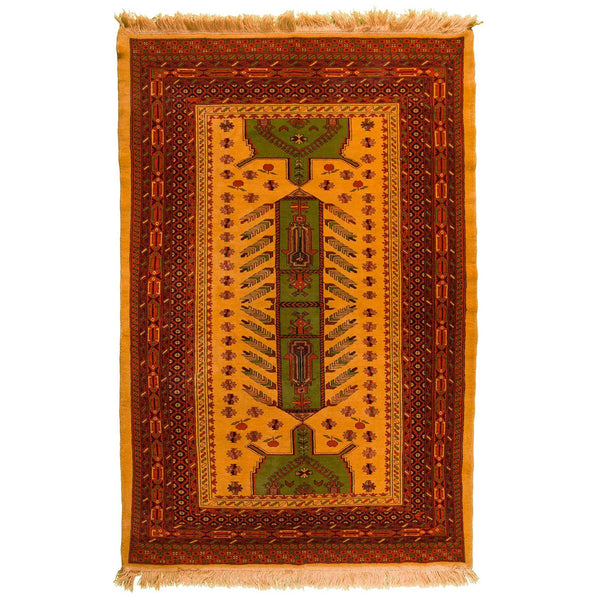 Yellow Khorasan Nomadic Persian Carpet - Authentic Oriental Wool Rugs & Kilims in Dubai