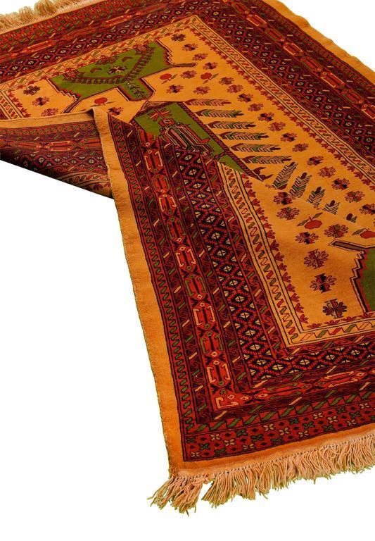 Yellow Khorasan Nomadic Persian Carpet - Authentic Oriental Wool Rugs & Kilims in Dubai