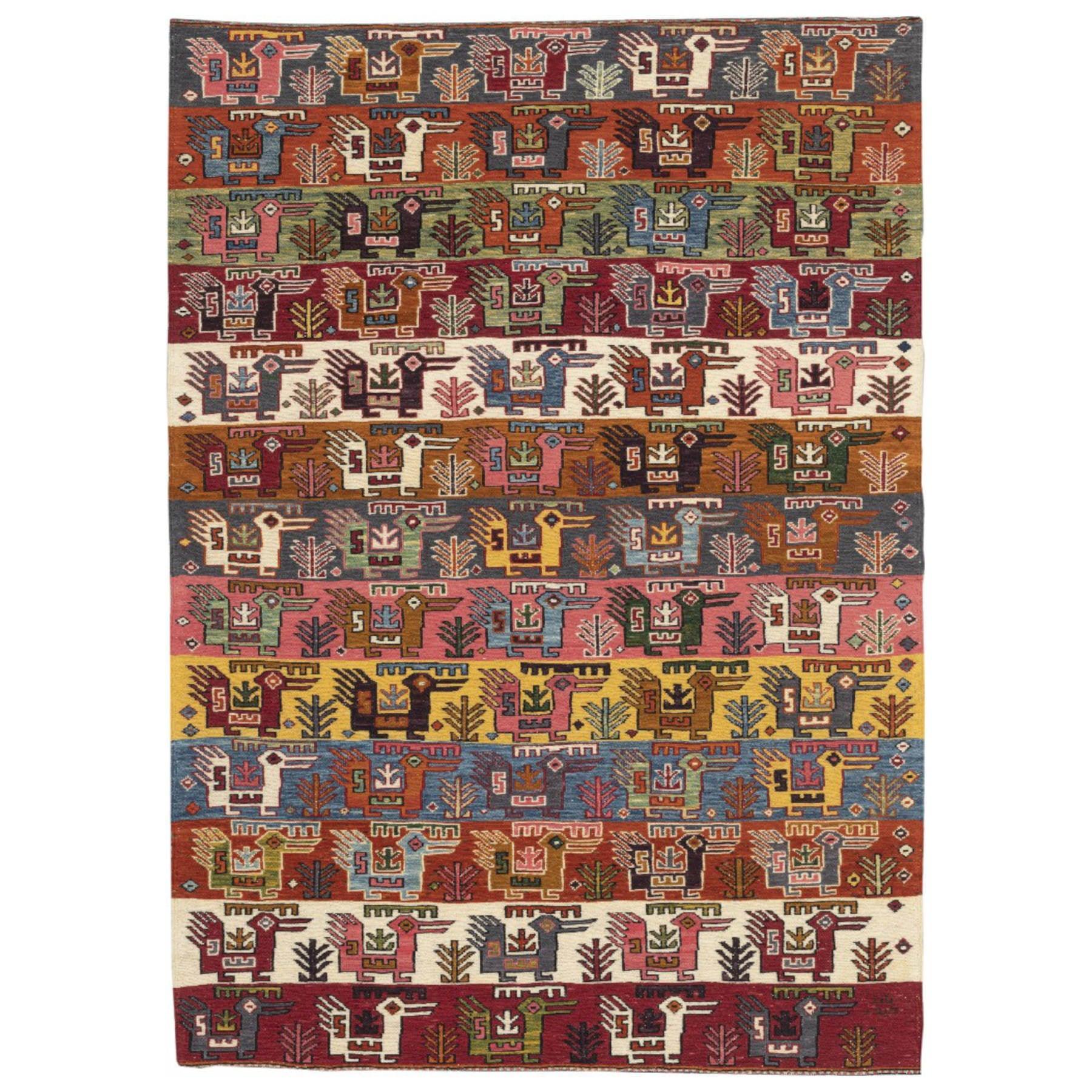 Kilim Azarbaijan Schema Nomad Persian Rug in Dubai