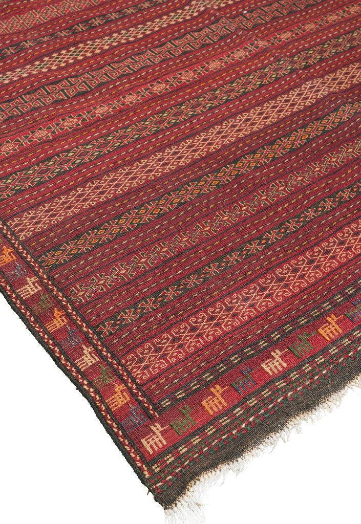 Red Kilim Khorasan Moharamat Nomadic - Authentic Oriental Wool Persian Rugs in Dubai