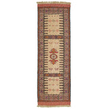 Beige Kilim Khorasan Nomadic Carpet 63x194 - Authentic Oriental Wool Persian Rugs in Dubai