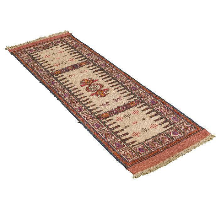 Beige Kilim Khorasan Nomadic Carpet - Authentic Oriental Wool Persian Rugs in Dubai