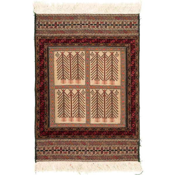 Kilim Khorasan Nomadic Persian Carpet 110x145 - Authentic Wool Rugs in Duba