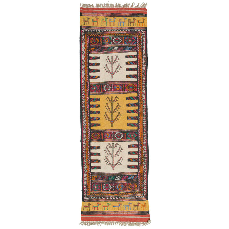 Kilim Khorasan Nomadic Persian Carpet 56x170 - Authentic Wool Rugs in Dubai