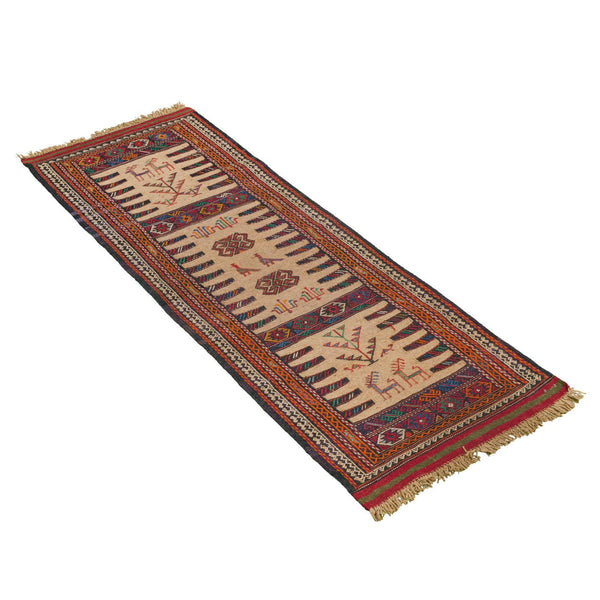 Kilim Khorasan Nomadic Persian Carpet 60x179 - Authentic Wool Rugs in Dubai