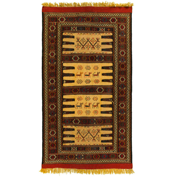 Kilim Khorasan Nomadic Persian Carpet 97x171 - Authentic Wool Rugs in Dubai