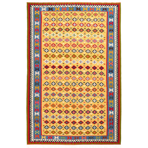 Kilim Qashqai Nomadic Carpet 126x198 - Authentic Oriental Wool Persian Rugs in Dubai