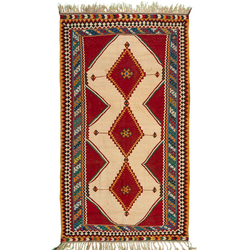 Kilim Qashqai Nomadic Carpet 147x270 - Authentic Oriental Wool Persian Rugs in Dubai